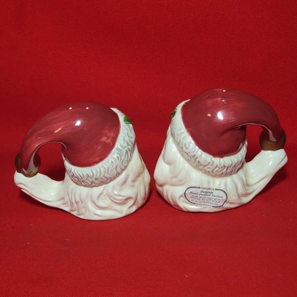 VTG Fitz and Floyd Christmas Holiday Santa Claus Face Salt & Pepper Shaker Set - Picture 3 of 13